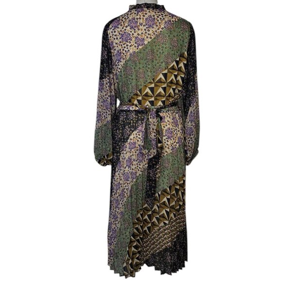 Suncoo Paris Carissa Robe, Pleated , Tie Waist, Midi, Lined, Flowy, Size T2 / M - Picture 3 of 11